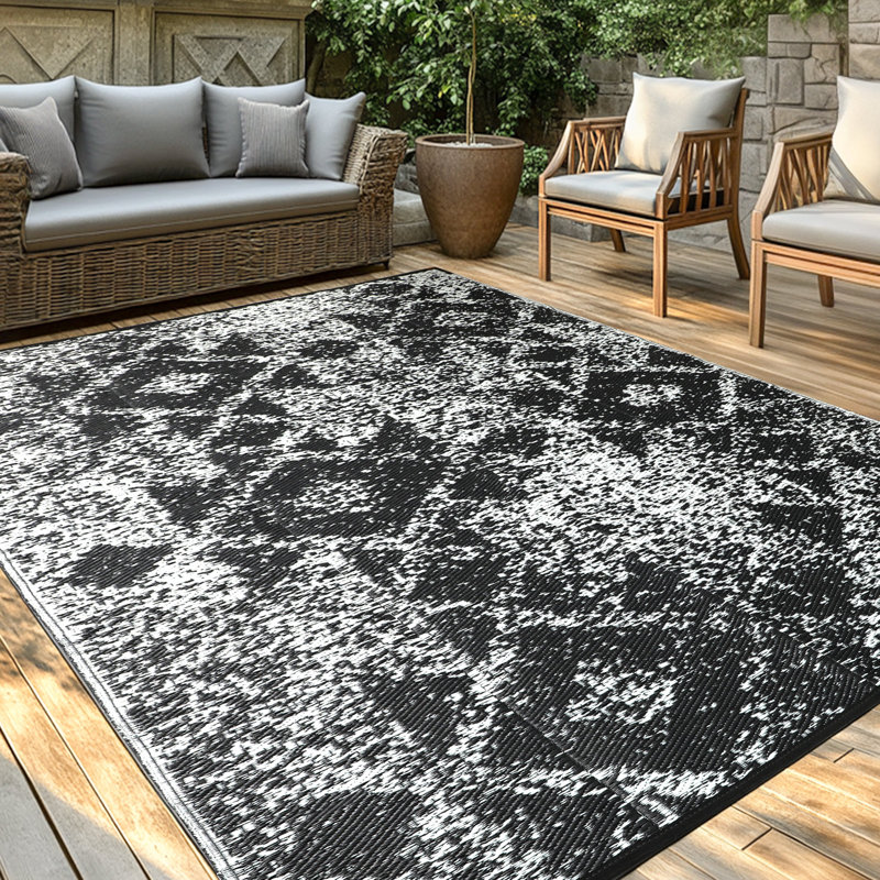 Tapis d'extérieur gris Costa Rica, Rectangle 6 pi x 9 pi