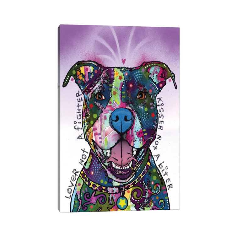 Lover Not a Fighter, Kisser Not a Biter by Dean Russo - Graphic Art Print on Canvas