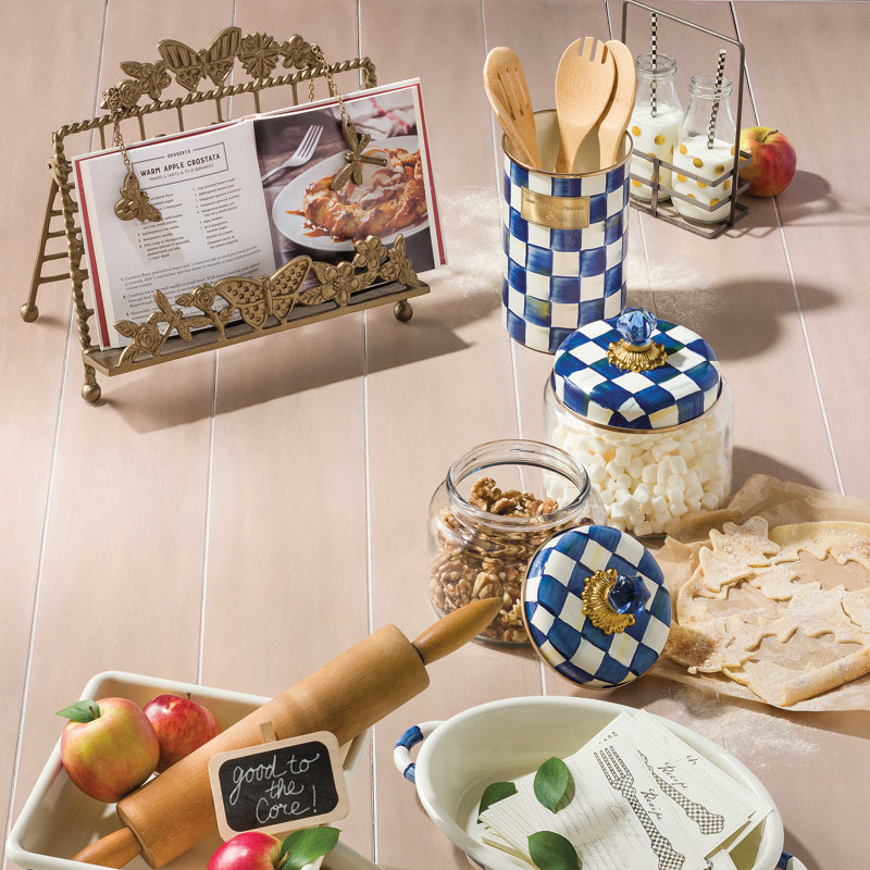 Courtly Check Check Utensil Crock, Blue