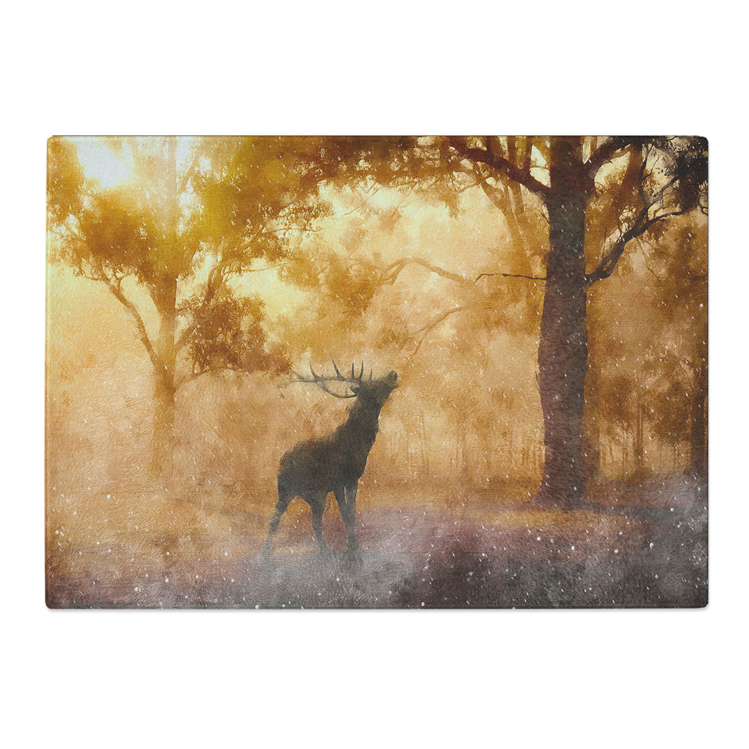 Tempered Glass Deer Stag in an Autumn Forest Chopping Board