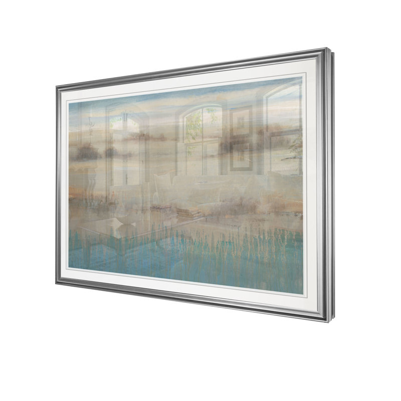 « destination i », impression, H 26 po x l 36 po x P 1,5 po, Cadre argenté