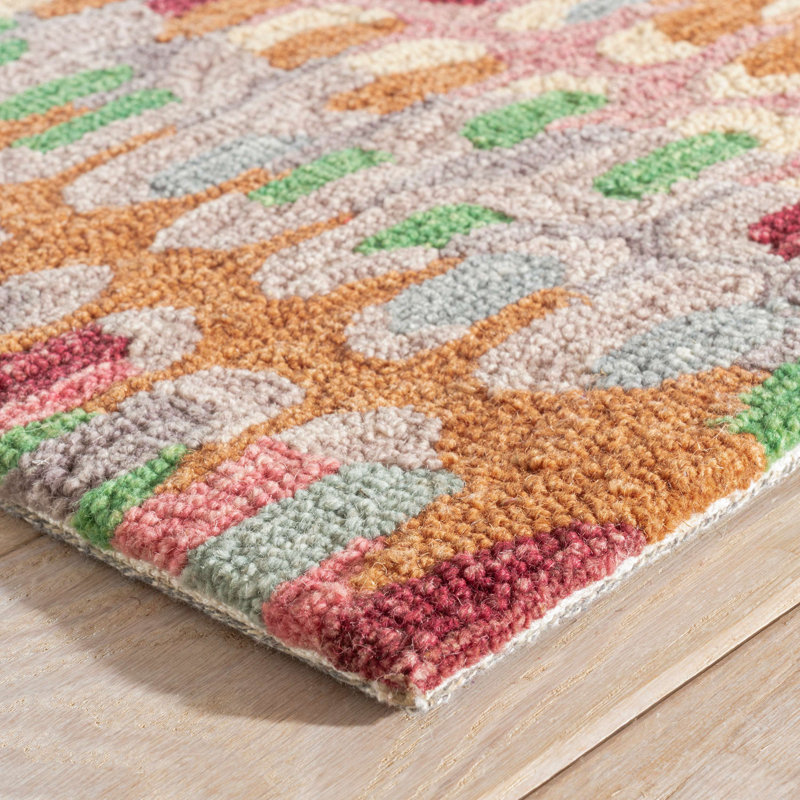 Tapis en laine micro crocheté à la main Paint Chip Clay, Rectangle 2 pi x 3 pi