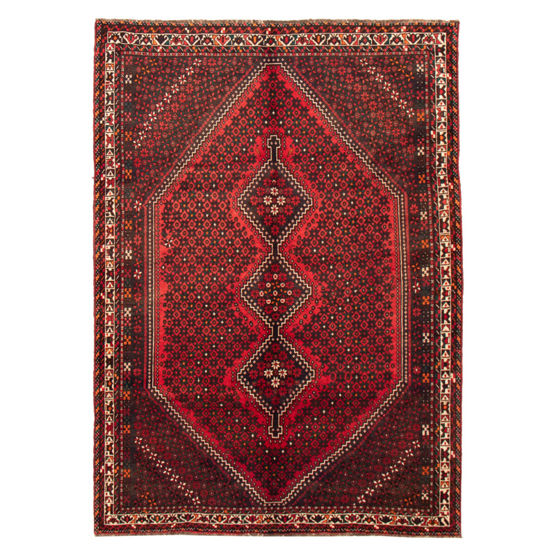 Evey One-of-a-Kind 6'8" X 9'5" 1990s Wool Area Rug in Red