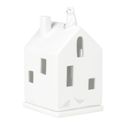 Porcelain Stories Maison de village avec chat - 5,1 po