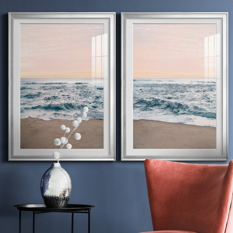 " Natalie Carpentieri " 2 - Pieces, 36.5" H x 26.5" W x 1" D, Silver Framed Paper, White