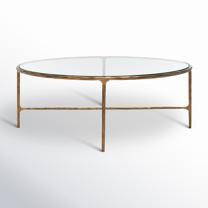 Evelynn Coffee Table, Clear, Brass