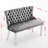 Velvet Double Dining Loveseat Bench, Kitchen & Dining Seating, 2-Seat Tufted Bench With Handmade Buttons, Wing Back, Steel Legs, Mid Century Modern-347940316-347940317