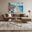 Coastal Beach Umbrella Paradise Grey Canvas Wall Art-1108438630