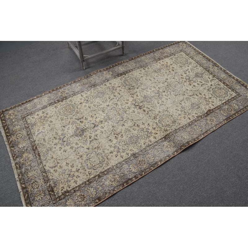 Tapis turc rétro beige: design tribal d'intérieur Anatolian pour la décoration intérieure et la chambre à coucher