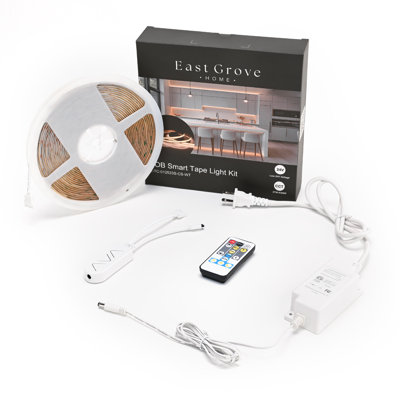 Ensemble de rubans lumineux à DEL Luminetix 150LM par pi 32,8 pi longueur de champ 2 po avec télécommande réglable blanc 2700K-6000K 36W Plug-in