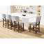 Tabourets de bar 4 pièces gris Mid Century Modern avec dossier et mousse haute densité-2004459514