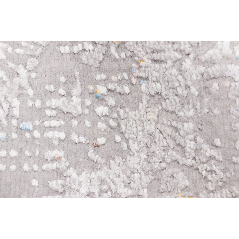 Hand Knotted Abstract Area Rug in Beige/Blue/Pink, Rectangle 10'3" x 14'3"