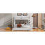 Lit superposé simple au-dessus d'un lit double avec lit gigogne en bois-61782352
