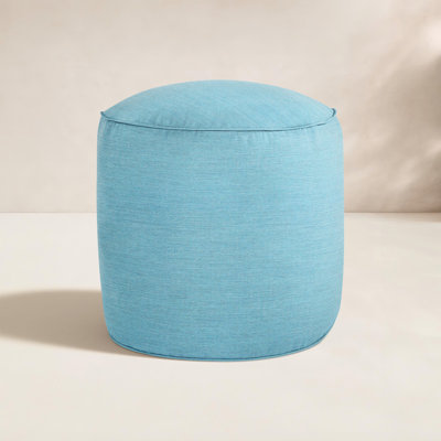 Demi Round Upholstered Outdoor Ottoman with Sunbrella® Cushion