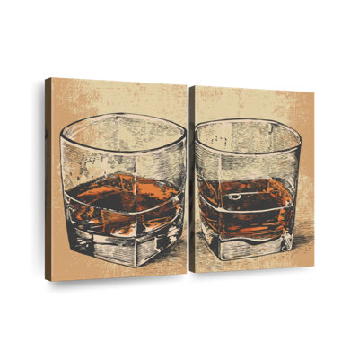 " Vintage Whiskey Glasses " 2 - Pieces