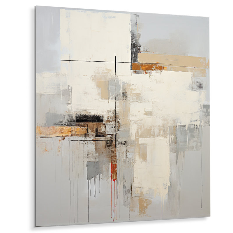 «Beige and Yellow Modern Scandinavian Dreams Art» sur métal, H 32 po x l 16 po x P 1 po