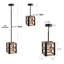 Luminaire suspendu industriel en bois pour cuisine avec cage