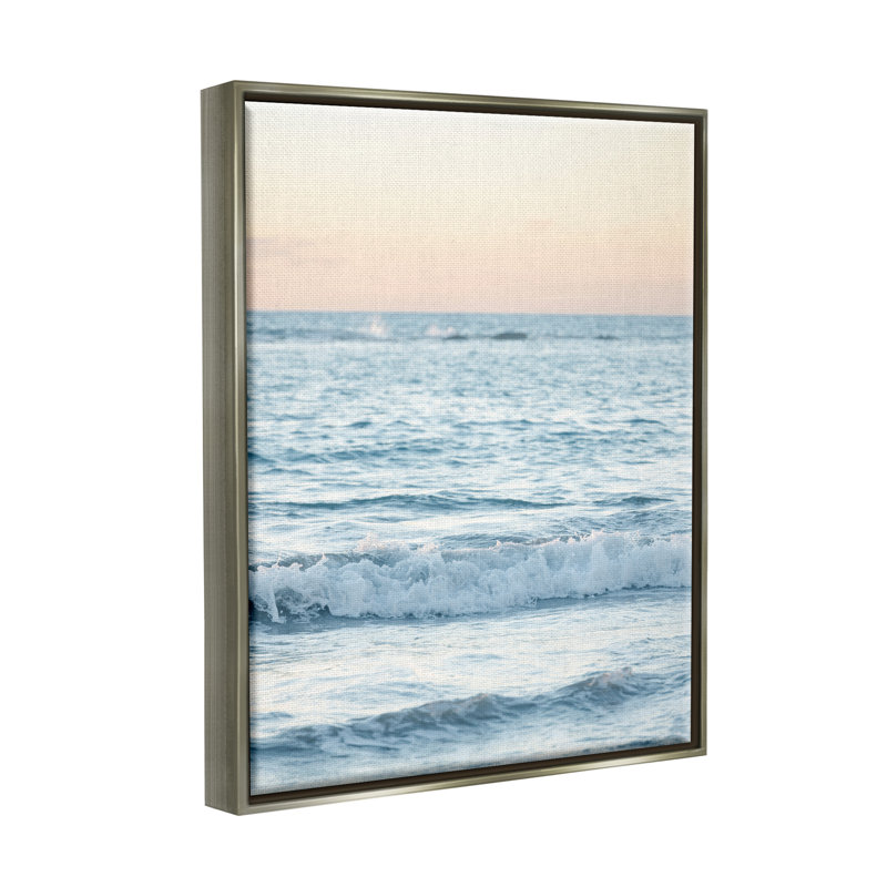 «Stupell Industries Blue Waves At Sunset», art mural sur toile flottante par Sissi et Seb, H 21 po x l 17 po x P 1,7 po
