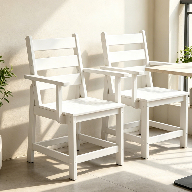 Ensemble de 2 chaises d'extérieur en PEHD, Blanc