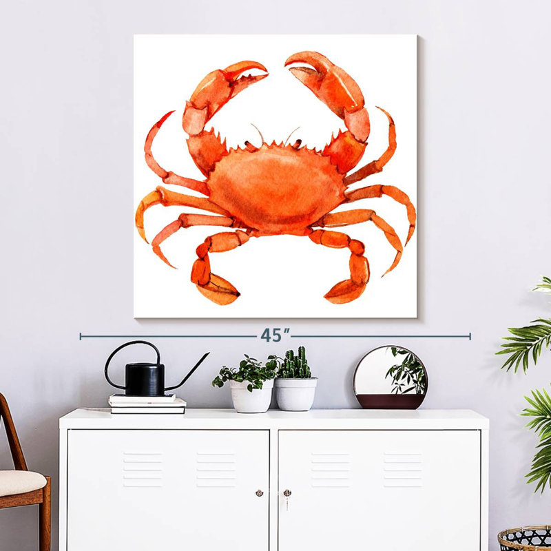 Joli crabe rouge Adeliza, H 33 po x l 33 po