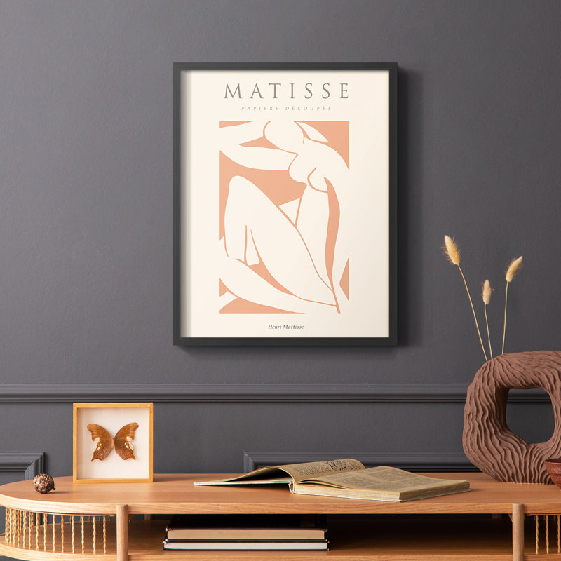 Matisse C, reproduction encadrée - bois massif, H 28 po x l 22 po, Noir