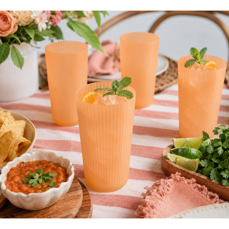 Verre Mesa PP - Pêche - 22 oz - ensemble de 6, Peach, 22 oz