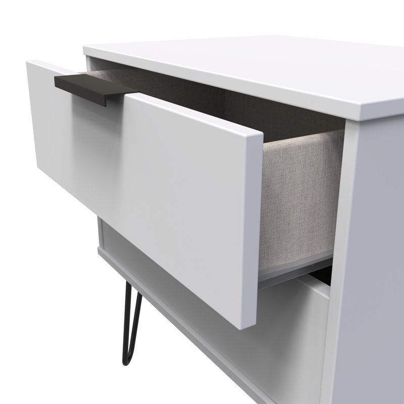Turah 2 Drawer Midi Chest (Ready Assembled), Grey Matt