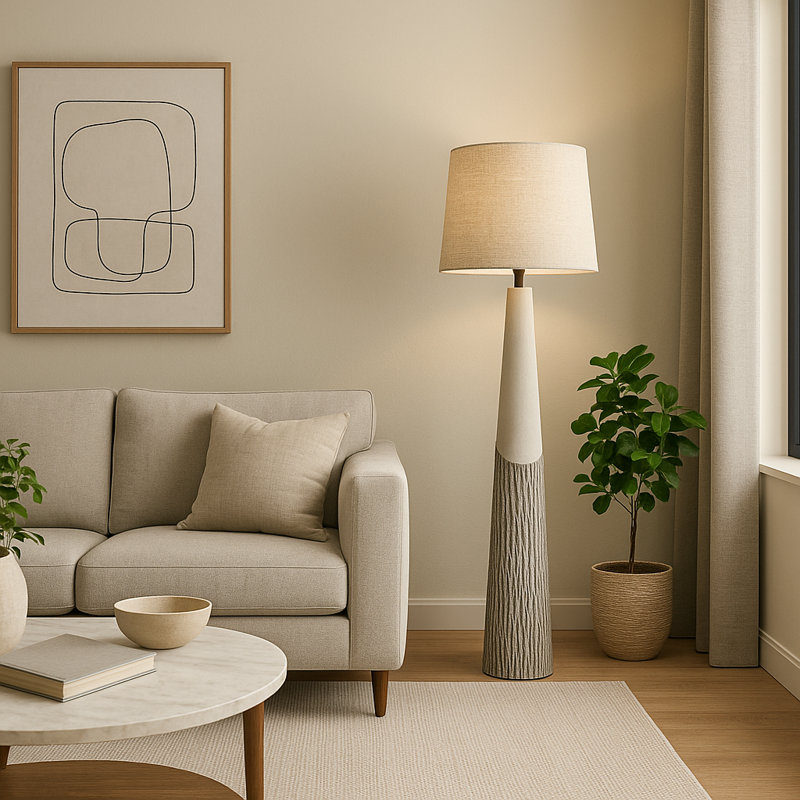 Richards 59" Tall Resin Floor Lamp With Linen Shade