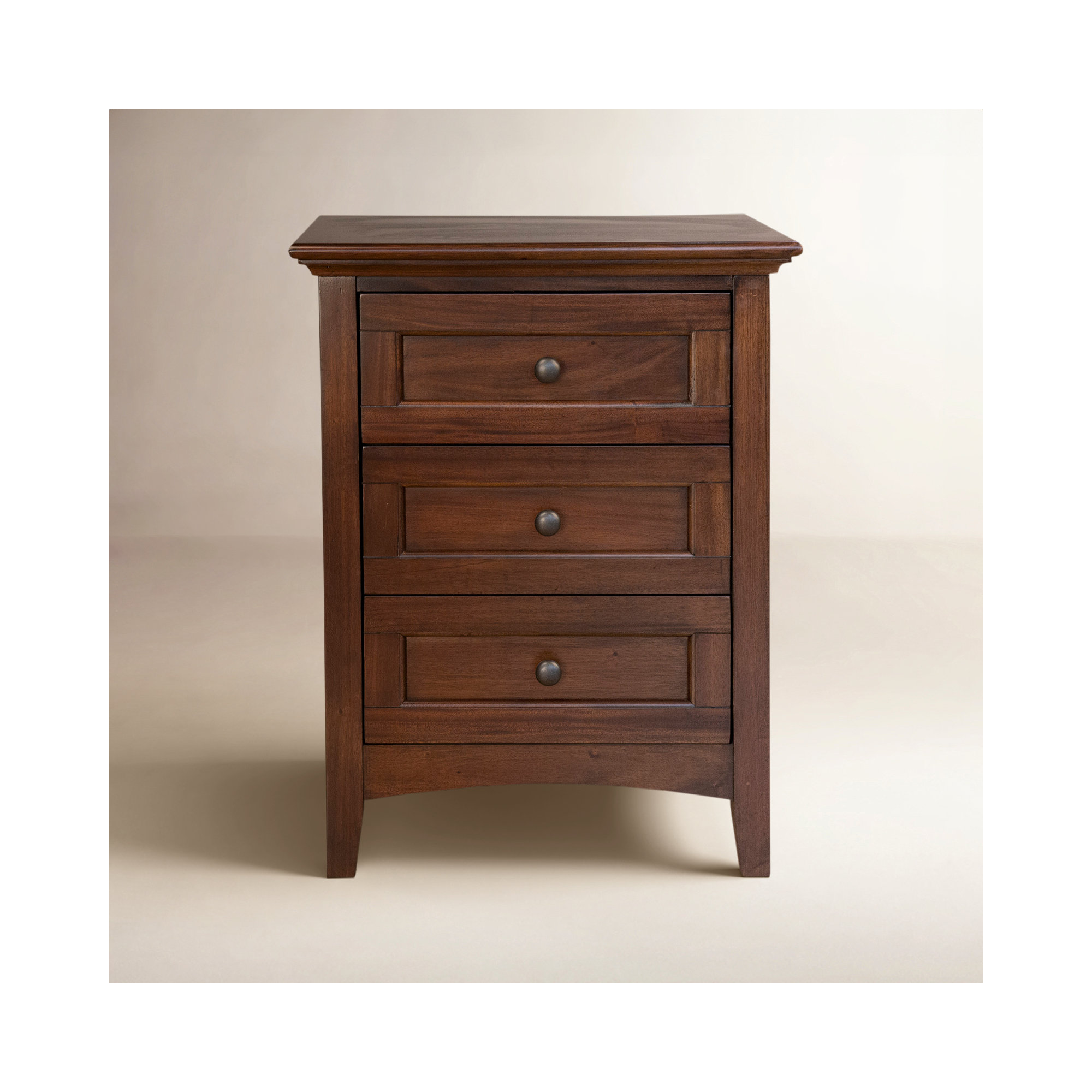 Melusina 3 - Drawer Nightstand, Cherry Brown