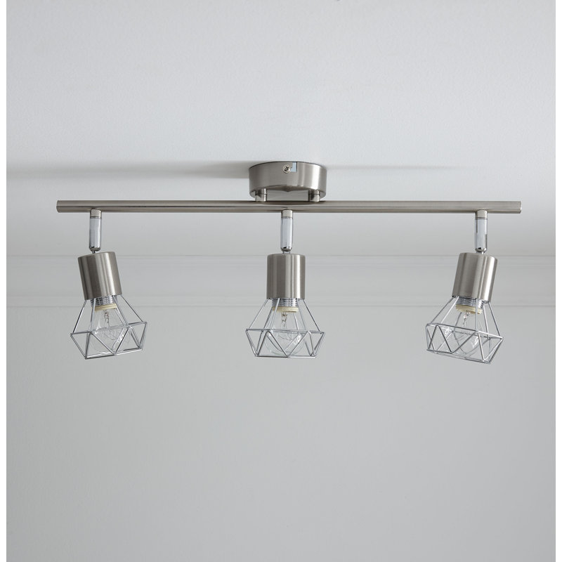 Roulston Semi Flush Mount, Satin Nickel