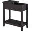 Table de bout, table d'appoint étroite avec plateau rabattable, armoire de rangement, tablette inférieure