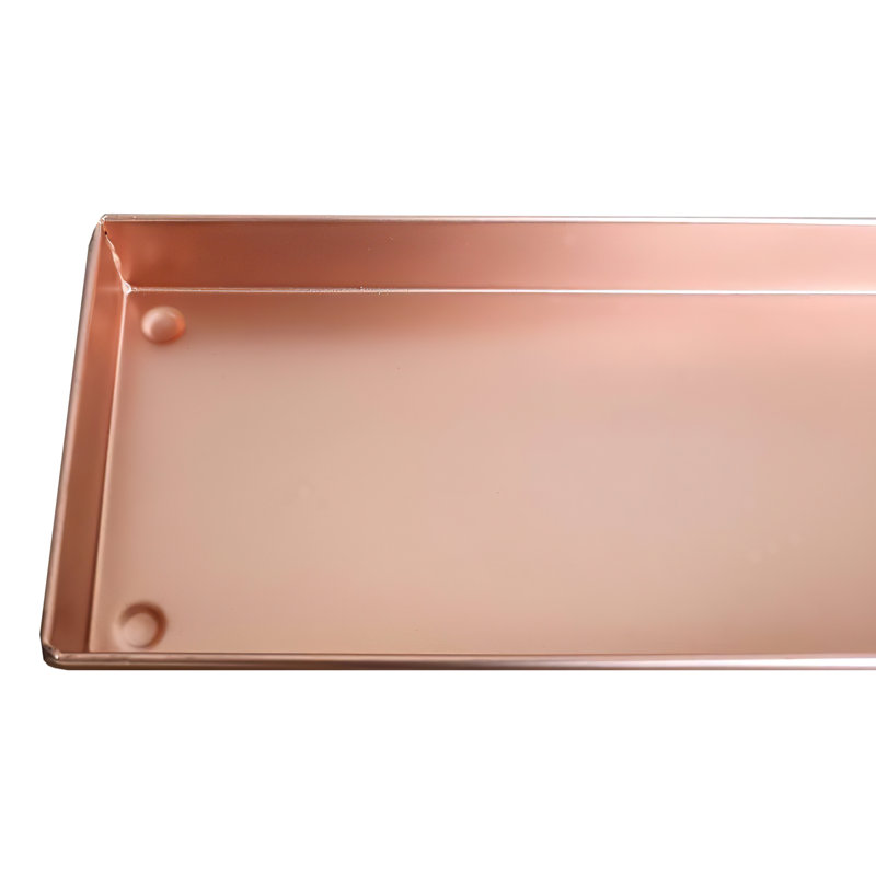  Planter Tray - 29 Inch Rectangular Trim Edge Copper Stainless Steel Windowsill Plant Tray