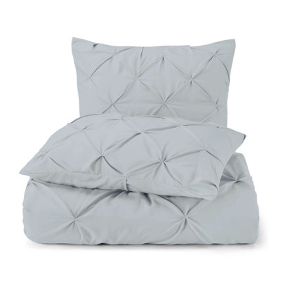 Cotton 300 Tc 8 Internal Ties Fair Trade Pin tuck Duvet Set