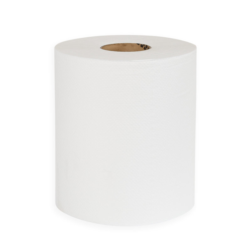 SUAVE Rouleaux de papier essuie-tout 2 plis à déroulage central, paquet de 6, blancs, absorbants et jetables, pour cuisines professionnelles, bureaux et nettoyage général