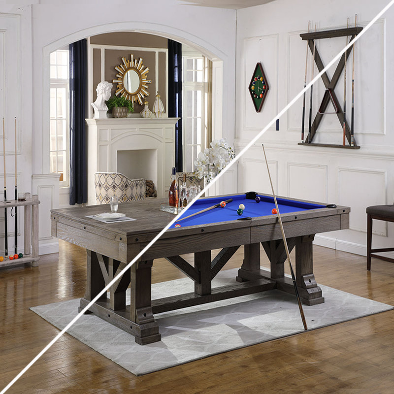 Cross Creek Slate Pool Table with Professional Installation Included, Steel Gray, 7', Yes