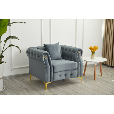 Upholstered Armchair With Metal Legs
