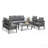 73" All-Weather Aluminum Patio Sofa, 3 Seat Outdoor Couch With  Thick Dark Gray Cushions & Gray Frame-1199417983-1199417979