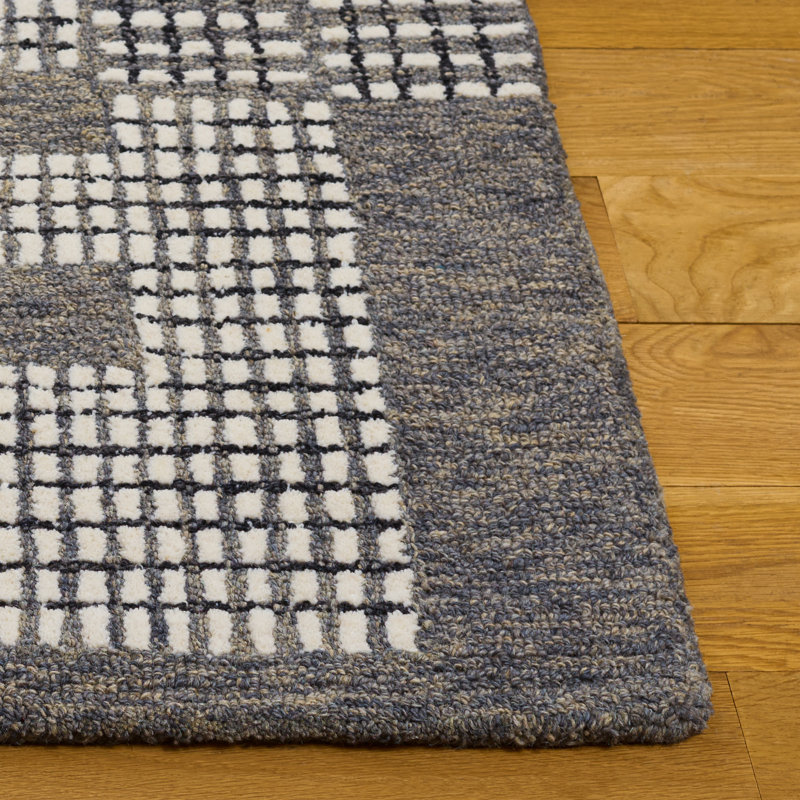 Striped Hand-Tufted Wool Area Rug, Rectangle 8' x 10'