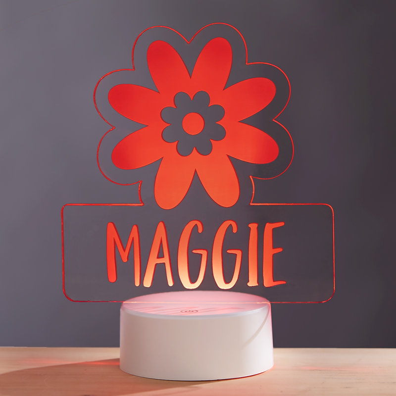 Enseigne personnalisée pour enfants Watercolor Brights Flower, Oui