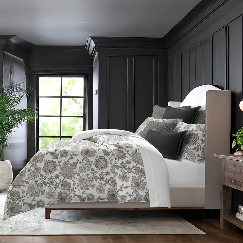Bronte Ivory Cotton Duvet Cover Set, California King Duvet Cover + 7 Additional Pieces