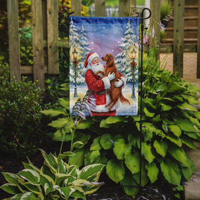 Irish Setter with Santa Claus Garden Flag