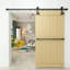 Ensemble de quincaillerie de porte de grange à une porte standard à fleur simple noir rustique Flower Design-55380524