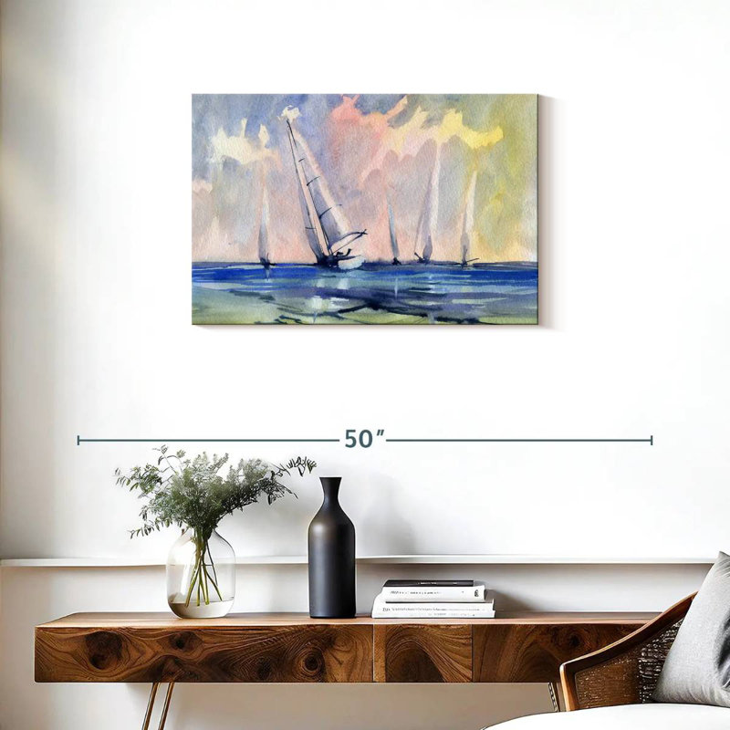 Mehar Sailboats Adrift, 20" H x 30" W