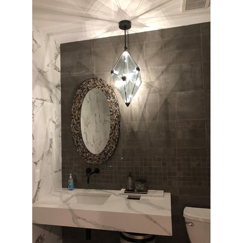 Modern 8 Light Geometric Shade Pendant, Smoke