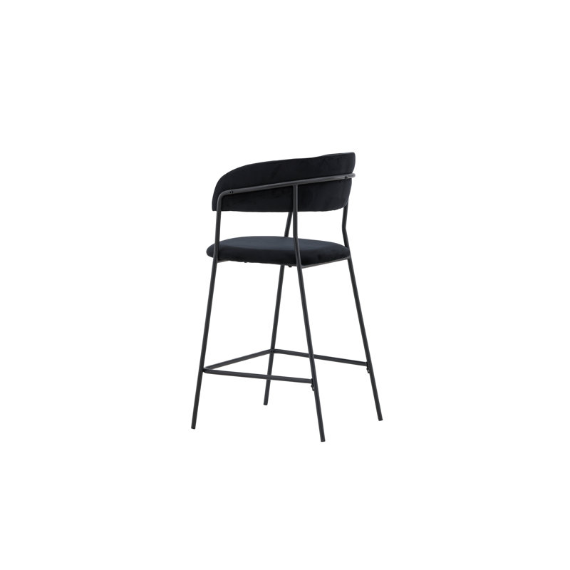 Ashbik Upholstered Adjustable Height Counter Stool with Metal Frame