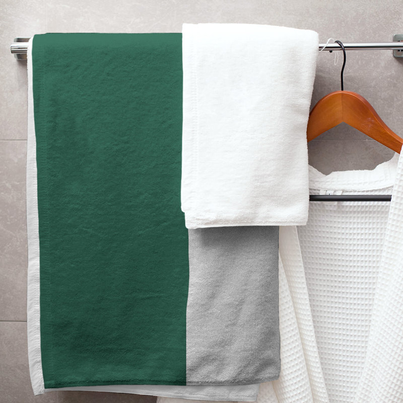 Bath Towel, Off White/Black