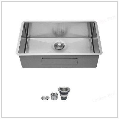 Durable 33 Inch Undermount Stainless Steel Kitchen Sink with Drain Assembly, 16 Gauge and 9 Inch Depth for Easy Cleaning and Maintenance.