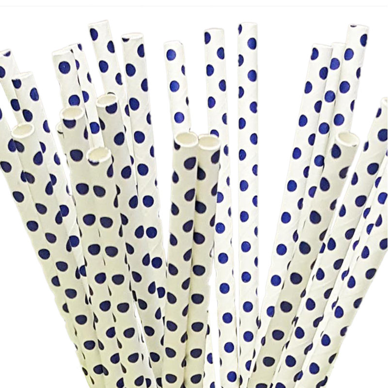 Paille de papier, Bleu / Blanc