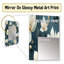Motif floral élégant bleu sarcelle et ivoire Taeden - grand miroir floral, décor de miroir mural unique, art en métal-803279060