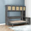 Lit double compact avec rangement, lit escamotable moderne en bois et panneau de fibres à densité moyenne pour la maison